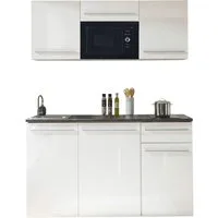 BASIC by Balculina Pantryküche Jazz Singleküche, Breite 160 cm, wahlweise mit E-Geräten und Mikrowelle