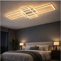 WOFI LED Deckenleuchte, LED-Leuchtmittel fest verbaut, Kaltweiß, Warmweiß, Neutralweiß, Tageslichtweiß, Farbwechsel, LED Deckenleuchte eckig dimmbar Wohnzimmerlampe