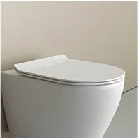 Bernstein WC-Sitz U2019, WC-Sitz flach Universell Softclose Weiß glänzend Duroplast