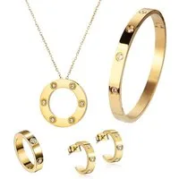 ROUGEMONT Schmuckset Schmuckset Monte Carlo Armreif Ohrringe Halskette Ring, Wasserfest