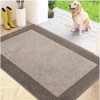 LuxusKollektion Fußmatte Schmutzfangmatte Fußmatte rutschfest 80 x 120 cm (Rechteckig) Beige