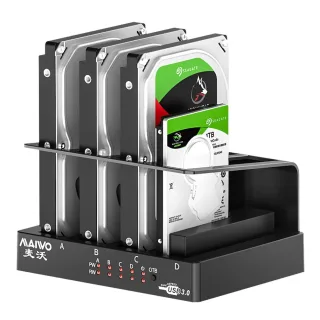 MAIWO USB 3.0 External Hard Drive for PC 4 Bay 2.5 inch 3.5 inch Enclosure Multi-Bay HDD SDD Docking Station Hard Drive