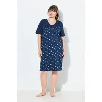 Ulla Popken Bigshirt Bigshirt Blüten Stickerei V-Ausschnitt Halbarm