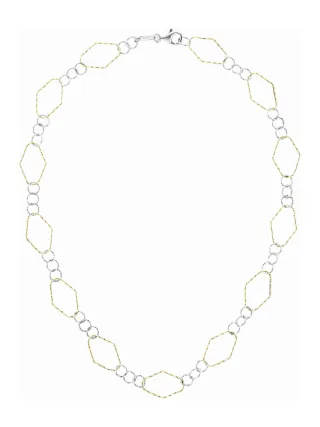 Der Kettenmacher Fantasy Kette 925/- Sterling Silber rhodiniert/vergoldet 50 cm