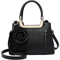 Miss Lulu Handtasche Damen Blumen-Design Henkeltasche aus Kunstleder Elegante Umhängetasche