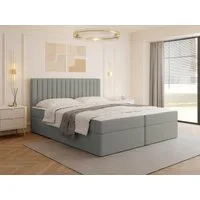 MIRJAN24 Boxspringbett Tirulo (mit zwei Bettkästen für die Bettwäsche), 140/160/180x200 cm, Polsterkopfteil