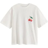 Next T-Shirt Oversized Fit T-Shirt mit Grafik, Cherry (1-tlg)