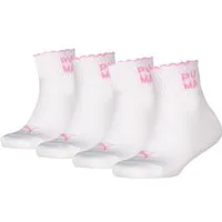 PUMA Kurzsocken PUMA KIDS SQUARE LOGO QUARTER 4P ECOM (4 Paar)