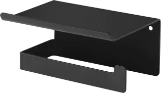 Neuesbad Schwarz WC ROLL Halter mit Regal, Wandmontage NB1DEADMN2211