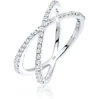 Elli Fingerring Silberring Kreuz mit Zirkonia 925 Silber, Kreuz