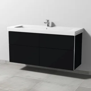 Sanipa 3way Waschtischunterbau zu Villeroy & Boch Subway 2.0 Waschtisch mit 4 Auszügen, Schwarz-Matt BS61608