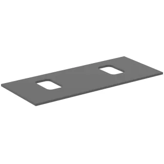 Ideal Standard Waschtischplatte i.life B 2 Ausschnitte r/l f.2 Schalen 1202x507x18mm Quarzgrau matt, T5412NG