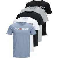 Jack & Jones Print-Shirt Bedrucktes T-Shirt aus Baumwolle (5er-Pack)