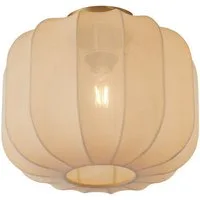 Qazqa Deckenleuchte Pluni, ohne Leuchtmittel, Extra-Warmweiß, QAZQA Deckenleuchte, e27, Beige, Textil, Japandi