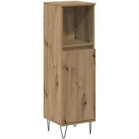 vidaXL Badezimmer-Set Badschrank Artisan-Eiche 30x30x100 cm Holzwerkstoff, (1-St)