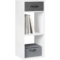 Woltu Bücherregal, mit 1 Stoffschublade 2 Würfeln, offenes Regal 32,4x80x30 cm