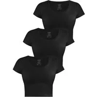 Janice Kurzarmshirt 3 x Damen crop T-Shirt Nantes Kurzes Shirt aus Baumwolle
