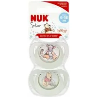 NUK Schnuller NUK Schnuller Star Silikon 6-18M Disney Winnie Pooh 2er + Etui