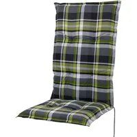 Sun Garden Polsterauflage Hochlehner Prato 10460-210 grün-grau-weiß kariert 123x55x6,5 cm SG, (1 St), Halteband verstellbar mit Bindebändern