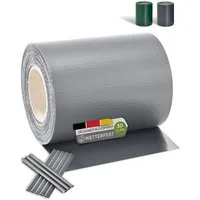 Juskys Sichtschutzstreifen PVC Sichtschutzstreifen, Doppelstabmatten Zaun, 35m x 19 cm, inkl. Clips