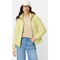 camel active Steppjacke mit abnehmbarer Kapuze Langarm Markenlabel