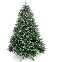 Yorbay Künstlicher Weihnachtsbaum Künstlicher Tannenbaum mit Schnee, Kiefernzapfen, mit Ständer, Weihnachtsbaum Christbaum für Weihnachten-Dekoration