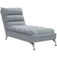 vidaXL Chaiselongue Chaiselongue mit Kissen Hellgrau Stoff, 1 Teile