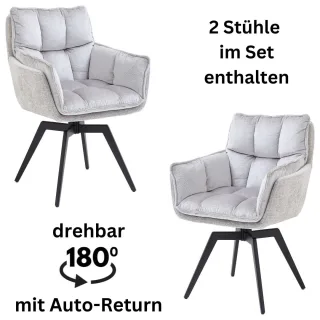 Stolkom Armlehnstuhl "Alani" (Set) 2 Stk.180 grad drehbar mit Auto-Return