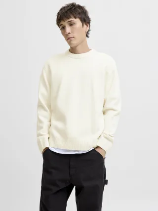 JACK&JONES - JORNORREBRO KNIT CREW NECK SN Sea Salt - Gr. - XXL