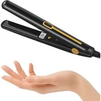 CkeyiN Pro Glätteisen Tragbarer,Haarglätter 2 in 1,Mini Haarglätter Keramik, 27 W,PTC-Heizelement,110-240 V, für Kurzes und Langes Haar