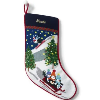 Gobelin-Weihnachtsstrumpf, Damen, size: regular, Sonstige, Baumwolle/Wolle, by Lands' End