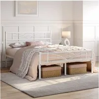 Yaheetech Bettgestell Metallbett, Bettrahmen mit Kopfteil, Doppel/Einzelbett 90x190/90x200/140x200cm