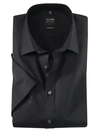 OLYMP - Body fit: Kurzarmhemd schwarz - Gr. - 43