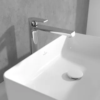 Villeroy und Boch Liberty Einhebel-Waschtischarmatur TVW10700500061 erhöht, ohne Ablaufgarnitur, verstellbarer Strahlregler, chrom