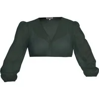 MarJo Dirndlbluse Dirndlbluse Saldenburg flaschengrün