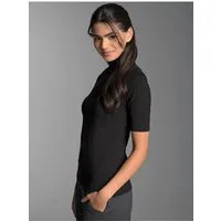 Trigema T-Shirt TRIGEMA T-Shirt mit elastischem Stehkragen (1-tlg)