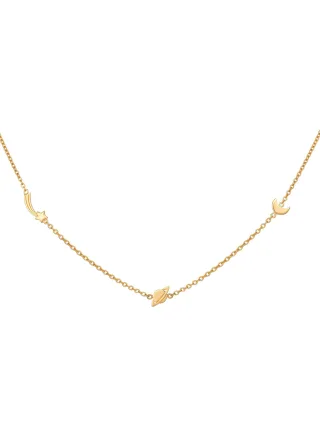 cai Collier 925 Sterling Silber gelb vergoldet Sternschnuppe - Saturn - Mond