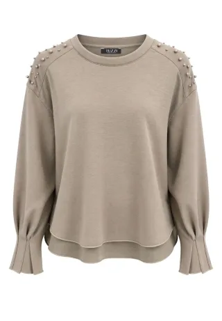 tuzzi - Shirt STAY WARM & COZY mit Raffung light cashmere - Gr. - 40