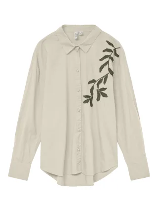 VERO MODA - VMFERN L/S SHIRT WVN BTQ GA Birch - Gr. - XL