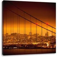 Pixxprint Leinwandbild San Francisco Skyline, San Francisco Skyline (1 St), Leinwandbild fertig bespannt, inkl. Zackenaufhänger