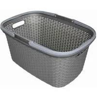 Rival Wäschekorb Wäschekorb Rattan-Design, 32 Liter, 56 x 37 x 28 cm (Farbe zufällig, 1 Stück)