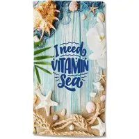 good morning Strandtuch Vitamin Sea, Velours (Packung, 1-St), Mikrofaser, 100x180, Schnelltrocknend, Sommer, Strand, Erwachsene