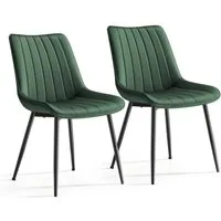 SONGMICS Esszimmerstuhl Stuhlset – Polsterstühle, Moderner Küchenstuhl. Samt (2 St), Küchenstuhl, Samt,Polsterstuhl, bis 120 kg, ERGONOMISCHES DESIGN