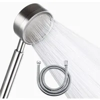 ibettertec Handbrause Duschkopf mit Schlauch 1,5m, Duschbrause Hochdruck Dusche, (Hochdruck Dusche Sparduschkopf aus Edelstahl Universal Brausekopf Wassersparend Anschlussgewinde G), Duschbrause mit Brauseschlauch für Duschen