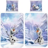 BERONAGE Kinderbettwäsche Frozen Die Eiskönigin Olaf Der Schneemann Bettwäsche Linon / Renforcé, 100% Baumwolle, 2 teilig, 135x200 + 80x80 cm