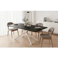 B&D home Esstisch LARS, Metallgestell schwarz oder weiß, ausziehbar 120-160cm, 4-6 Personen