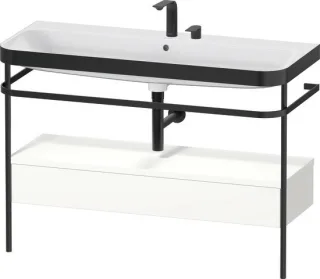 Duravit Happy D.2 Plus c-bonded Set mit Metallkonsole und Schubkasten Weiß Seidenmatt 1175x490x850 m HP4744E36360000