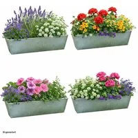 HTI-Living Pflanzkübel Pflanzkasten für Palette 4er-Set (Set, 4 St., 4 rechteckige Pflanzkasten), Pflanztopf Blumentopf Blumenschale