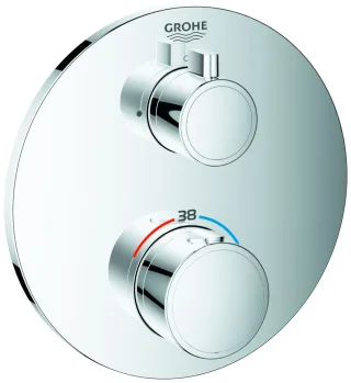 GROHE THM-Brausebatterie Grohtherm 24075 1 Abg. FMS f. Rapido SmartBox rund chrom, 24075000 24075000
