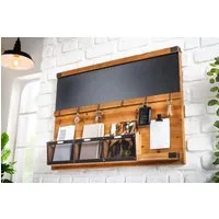 riess-ambiente Wandboard HERITAGE 80cm natur, 1-tlg., Flur · Holz · Schlüsselbrett · 6 Haken · Kreidetafel